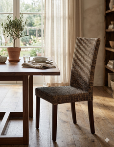 Modern High Back Natural Wicker <b>Dining</b> <b>Chair</b> Wholesale Rattan Restaurant Furniture Casual Handwoven Wooden Leg Side <b>Chairs</b> - Product Image 5