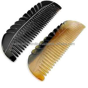 Elégant peignes en corne de buffle beige fait à la main accessoires de cheveux élégants pour démêler le style Design durable poli écologique - Product Image 6