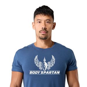 T-shirt Homme Bleu Royal Coupe Musclée en Coton Premium Col Rond Athlétique Entraînement Gym Fitness Sportswear Décontracté Haut de Gamme - Product Image 2