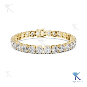 4.70 mm Lab Grown Diamond Tennis Bracelet Brilliant Cut 4 Prong 14K <b>Solid</b> <b>Gold</b> Fine Unisex Luxury Bridal Party Jewelry - Product Image 4