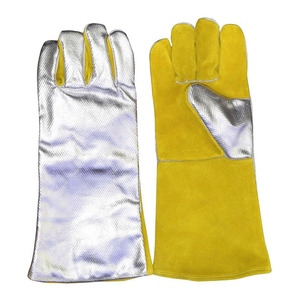 Gants de soudage en cuir de vachette pleine fleur et aluminium, haute performance, durables, résistants à la chaleur et aux étincelles, avec manchette de sécurité. - Product Image 5