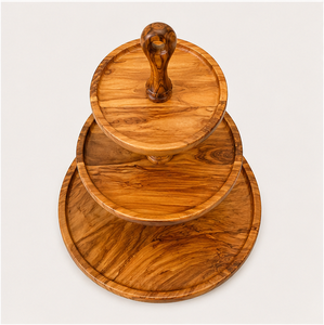 Premium Handcrafted 3 Tier Wooden <b>Cake</b> <b>Stand</b> Wood Tiered Serving Tray for Wedding Dessert Display and Farmhouse Kitchen Home - Product Image 5
