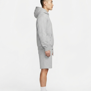 Ensemble sweat-shirt et short gris en coton pour homme – Tenue décontractée d'été à manches longues avec cordon de serrage, couleur unie, coupe régulière - Product Image 3