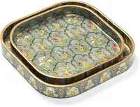 Plateau de rangement en bois naturel HASAN CRAFT de haute qualité, moderne et luxueux, pour décoration, artisanat, cadeau, présentation de bijoux, art