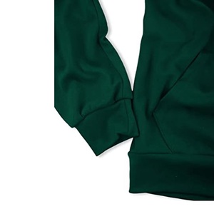 Sudadera con Capucha Verde Sólido para Hombre, Corte Regular, Informal, Tejida, con Bolsillo, para Otoño - Product Image 2