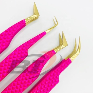 Pinzas de pestañas de agarre fuerte Pinzas de extensión de pestañas de agarre de diamante de acero inoxidable sostenible con pinzas de punta de diamante - Product Image 4