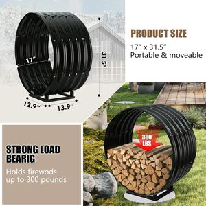 Heavy Duty Corrugated Galvanized Steel Firewood <b>Rack</b> for Indoor and Outdoor <b>Log</b> Storage Use - Product Image 4