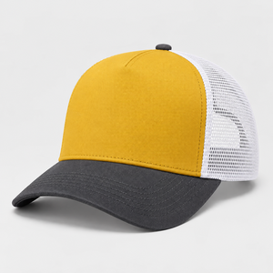 Gorra de béisbol trucker con visera curva, malla trasera blanca, dos tonos, visera curva, ajustable, snapback, venta al por mayor, impresión personalizada - Product Image 2