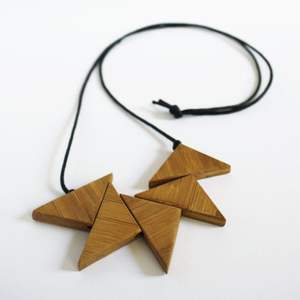 Collier de luxe vintage pour femmes, artisanat en bambou et en bois à la mode - Product Image 1