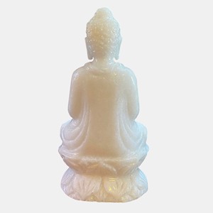 Estatua de Buda de Jade Blanco Natural Tallada en Relieve, Figura de Cristal de Cuarzo Pulido para Decoración de Altar en el Hogar - Product Image 4