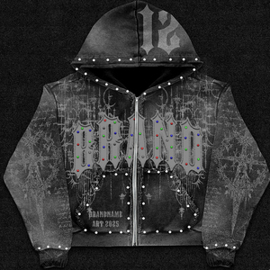 Sudadera con capucha premium para hombre, estilo urbano, con cremallera frontal completa y diseño gráfico personalizado. Sudadera con capucha informal para hombre, personalizada, para venta en línea. - Product Image 3