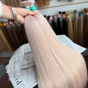 Vente en gros de cheveux humains vierges vietnamiens Rusahair, blonds, lisses, cuticules alignées, super double drawn, non-permés, en vrac pour extensions - Product Image 4