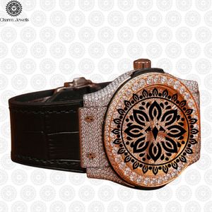 Montre de luxe Charm Jewells en acier inoxydable, boîtier de 40 mm, mouvement mécanique analogique, verre, date automatique, résistance à l'eau 10 bars, bouton poussoir - Product Image 2