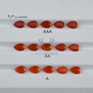 Piedra Preciosa Suelta de Ónice Rojo Natural de 6x8 mm, Corte Facetado en Forma de Pera, Lista para Comprar, Joyería de Plata y Oro del Proveedor, Productos Nuevos en Tendencia - Product Image 1