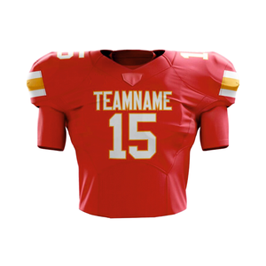 Camiseta de fútbol americano rojo en blanco de talla grande, Conjunto de camiseta transpirable deportiva de Hip Hop para fiesta Sutton - Product Image 1