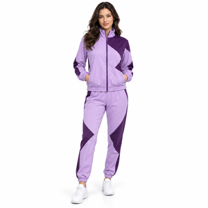 Material Full Zip <b>Jacket</b> Matching Pants Relaxed Fit Comfortable Daily <b>Women</b> Zipper Tracksuit Custom Sportswear Outfit - Product Image 1