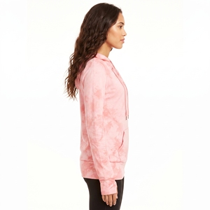 <b>Women's</b> Bright <b>Pink</b> Spiral Tie-Dye <b>Hoodie</b> | KhumBro Custom Fleece Pullover Sweatshirt Oversized Casual <b>Pink</b> Pocket Front Logo - Product Image 5