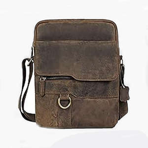 Bolso Bandolera de Cuero Genuino para Hombre, Bolso Mensajero Pequeño de Cuero Genuino para Hombre, Venta al Por Mayor - Product Image 1
