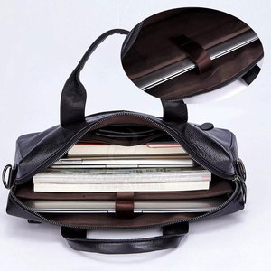 Vente en gros de sacoche pour ordinateur portable en cuir véritable, sacoche pour ordinateur portable de style moderne, grande capacité, durable, fabriquée au Pakistan - Product Image 4