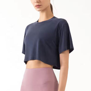 Custom Women’s 100% Cotton <b>Crop</b> <b>Top</b> Breathable Summer Sports T-Shirt Knitted Casual Digital Printed Custom Logo Wholesale - Product Image 4
