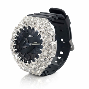 Reloj de Lujo para Hombre con Diamantes Estilo Hip Hop, Esfera Negra de Acero Inoxidable, Moissanita, Personalizado, Regalo - Product Image 2
