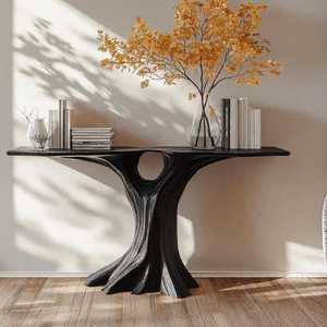 Reclaimed black <b>entry</b> way <b>table</b> rustic refined wall <b>table</b> reclaimed wood black <b>console</b> <b>table</b> <b>console</b> furniture unique home decor - Product Image 1