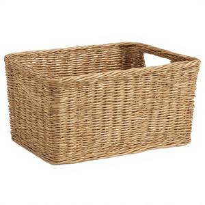 Panier décoratif en jonc de mer tressé, conçu pour l'organisation du salon, de la chambre et de l'entrée - Product Image 1