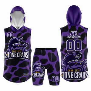 Conjunto de Uniforme de Fútbol 7v7 Sublimado Personalizado para Hombre, Jersey sin Mangas con Capucha, Pantalones Cortos de Compresión, Secado Rápido, Transpirable, Alta Calidad - Product Image 1