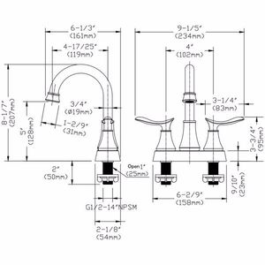 4 Inch Brushed Gold Bathroom Vanity Sink Faucets 2 Handle Basin Faucets with Pop up Drain and Supply Hoses - Product Image 6