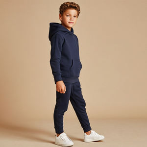 Conjuntos Deportivos de Algodón 100% Personalizados al por Mayor para Niños, Sudadera con Capucha y Pantalones Deportivos Bonitos para Otoño e Invierno, Ropa Deportiva Informal de Alta Calidad - Product Image 3