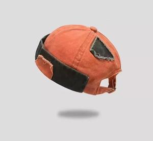 Casquette de baseball jaune déchirée à patchs, style urbain, en fil acrylique rayé, avec cache-oreilles jacquard, pour enfants, tenue décontractée - Product Image 5