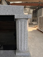 Mausolées doubles en granit gris G614 du Cambodge pour cimetière, cryptes associées, design simple et privé pour deux personnes