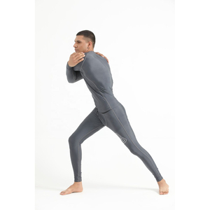 <b>Men</b> Long Sleeve <b>Compression</b> <b>Shirt</b> Solid Gray Knitted Slim Fit O-Neck Sporty Quick Dry Athletic Wear <b>Men</b> <b>compression</b> <b>shirts</b> - Product Image 3