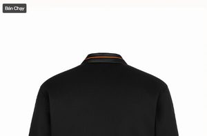 เสื้อเชฟสีดำ คอปกไขว้ แต่งขอบสีส้ม - Product Image 3