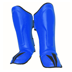 Protège-tibias de boxe unisexe en PU écologique, forme droite, taille haute, épaisseur 1 cm, résistant à l'usure, équipement de protection pour les arts martiaux - Product Image 1