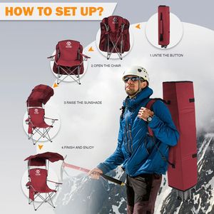 Heavy Duty oversize sedia da campeggio baldacchino portatile esterno bracciolo pieghevole portabicchieri borsa per il trasporto di eventi sportivi da spiaggia all'aperto - Product Image 4