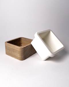 Juego de Macetas Rectangulares Minimalistas de Madera Hechas a Mano para Suculentas, con Capacidad de 20L, para Uso en Interiores, Decoración con Cactus Verdes y Tierra - Product Image 4