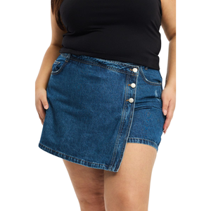 Échantillon gratuit Jupe en jean grande taille pour femmes Vente en gros Tissu personnalisable Meilleure qualité - Product Image 1