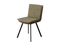 Chaise de salle à manger moderne vert olive avec pieds en métal noir pour salle à manger, bureau à domicile, bar à domicile et appartement