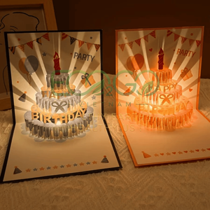 Cartes de vœux 3D Pop-Up Gâteau d'Anniversaire Faites à la Main Papier de Luxe Logo Personnalisé Noël Remise de Diplôme Nouvel An Vente en Gros Vietnam - Product Image 5