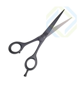 Ciseaux de barbier professionnels en acier inoxydable chirurgical AISI 420 avec anneau de soutien pour le doigt, pour droitiers, pour la coupe de cheveux - Product Image 1