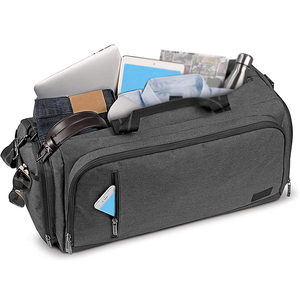 Sac de sport et de voyage en toile légère et imperméable, grande capacité, avec fermeture éclair, personnalisable avec logo, idéal pour les voyages et la gym. - Product Image 4
