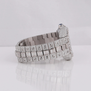 นาฬิกาควอทซ์ขอบเหลี่ยมปรับแต่งได้สำหรับผู้ชาย VVS Moissanite โลโก้หน้าอกและสายรัดสวมใส่สบายสไตล์ฮิปฮอป - Product Image 5