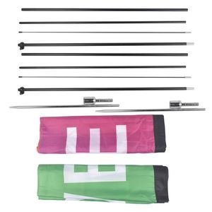 Set di 2 Bandiere a Piuma in Maglia con Kit Asta per Pubblicità Esterna Aziendale - Product Image 5