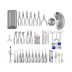 Juego de 65 Instrumentos Quirúrgicos Dentales Manuales de Acero Inoxidable Alemán de Alta Calidad: Elevadores y Pinzas para Extracción Oral - Product Image 1