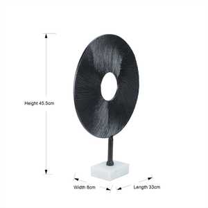 Jaffs Exports Circular Geometric Sculpture Handmade Artistic Tabletop Decor Modern Style Living Room 45.5cm Height Aluminium - Product Image 4