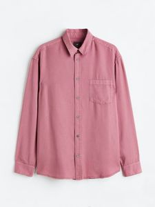 เสื้อเชิ้ตแขนยาวสีชมพู ผ้าฝ้ายผสมป่าน ทวิลล์ ติดกระดุม ผู้ชาย สวมใส่สบายๆ ทำงานได้ มีกระเป๋าเสื้อ - Product Image 3