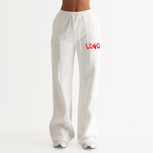 Pantalones Deportivos de Pierna Recta al por Mayor para Mujer, Felpa Francesa, Talla Grande, Transpirables, con Logotipo Personalizado, Pantalones Deportivos de Pierna Ancha, OEM ODM - Product Image 2