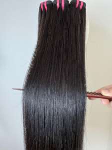 เวียดนาม100% เรียผมต่อเส้นด้ายทอแบบเรียบไร้รอยต่อหรูหราสไตล์ตรงกระดูกสีดำ25% ออก! - Product Image 5