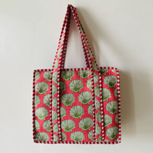 Bolso Tote Mini Acolchado de Algodón 100% Puro con Estampado Artesanal Indio, con Cierre, Hecho a Mano, Ideal para Uso Diario en Invierno, Primavera y Verano - Product Image 1